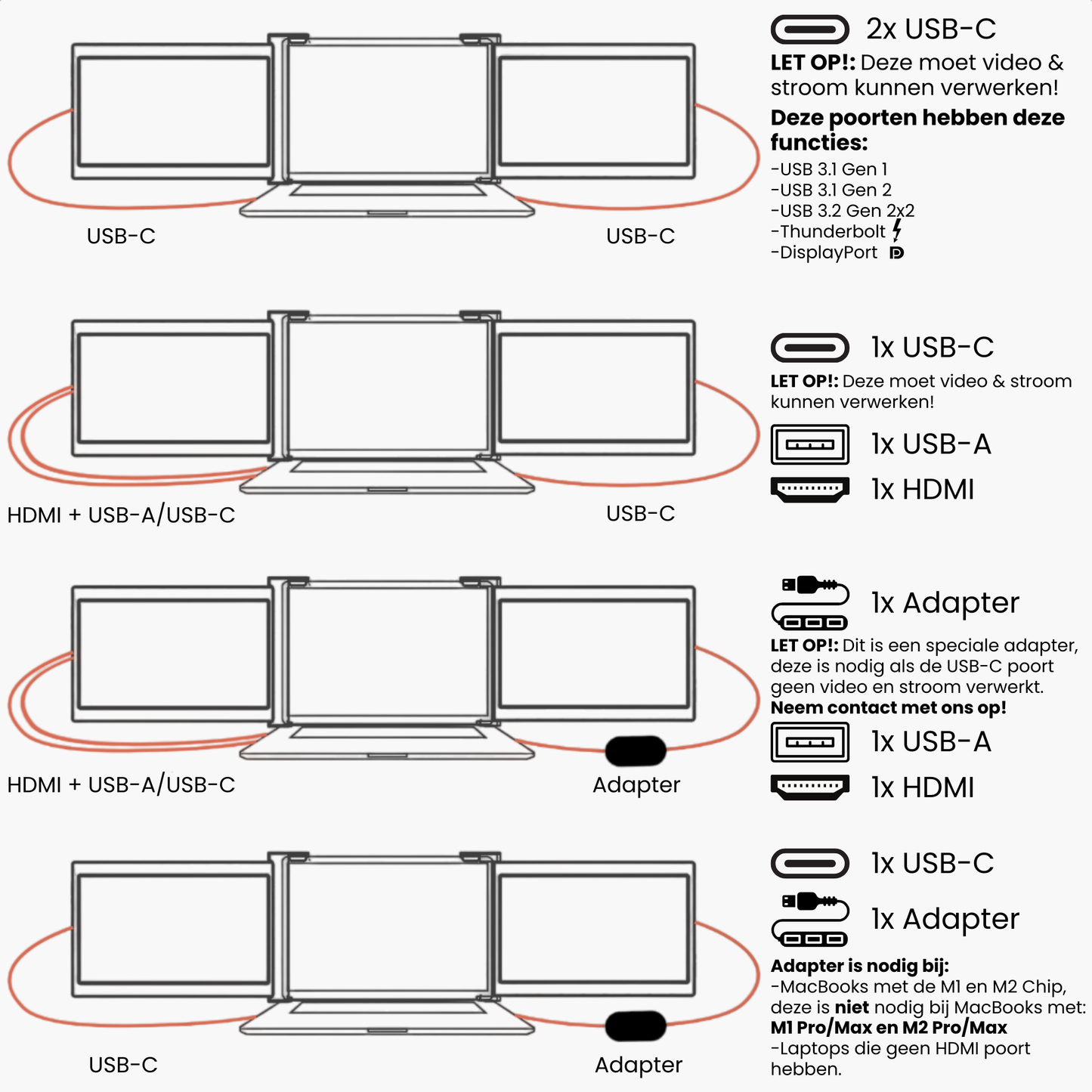 Blerron Tri-Screen 13.3 Black